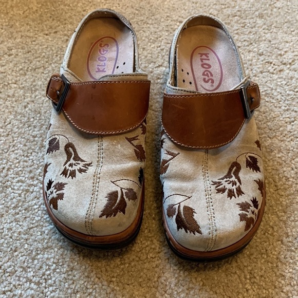 Klogs Austin Suede Tapestry Clog Mule 7.5 Western Floral Leather Slip-On Comfort - Picture 3 of 13